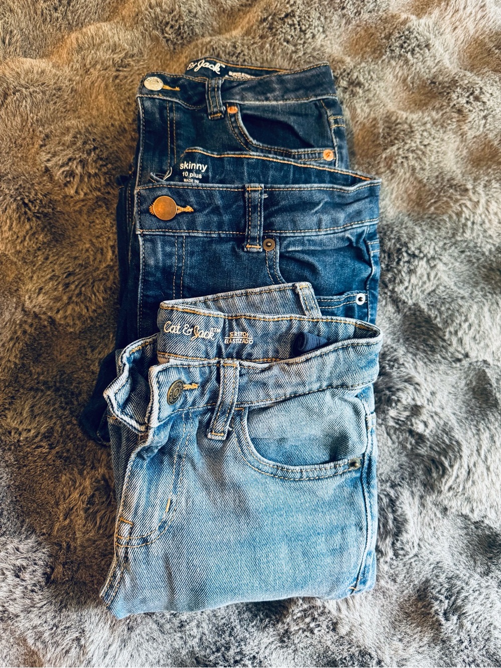 Cat & Jack Girls Jeans Lot Size 10 Skinny Stretch Denim Bundle of 3